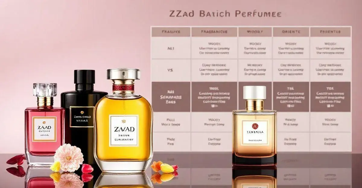 Comparação dos melhores perfumes Zaad