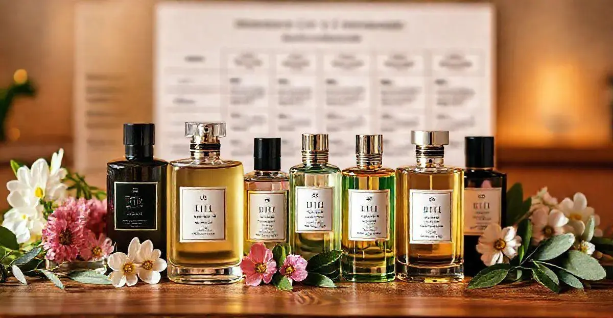 Comparação entre as opções de perfume Ilia