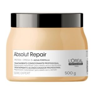 L'Oréal Professionnel Máscara Capilar Absolut Repair, Tratamento Capilar Proteico Para Nutrição Profunda, Hidrata, Repara Danos e Acrescenta Brilho, Para Cabelos Secos e Danificados, 500g