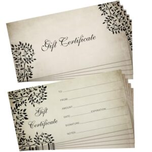 Outus 50 peças de vales de oferta em branco para vouchers de empresa cartão de cupom para spa salão restaurantes vouchers de cliente personalizados para aniversário do dia dos pais, cartão de presente