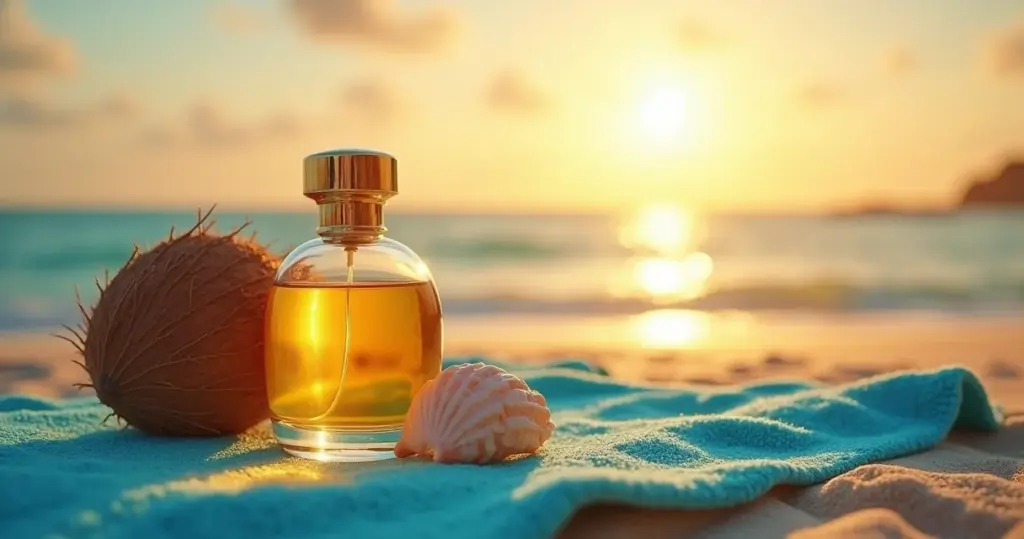 Perfume feminino com cheiro de coco e praia: a técnica que transforma rotina em férias