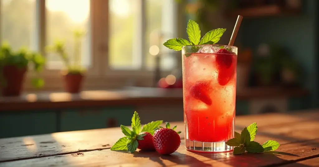 Strawberry soda caseiro em 15 min: a receita que vai te surpreender Strawberry soda caseiro em 15 min: a receita que vai te surpreender